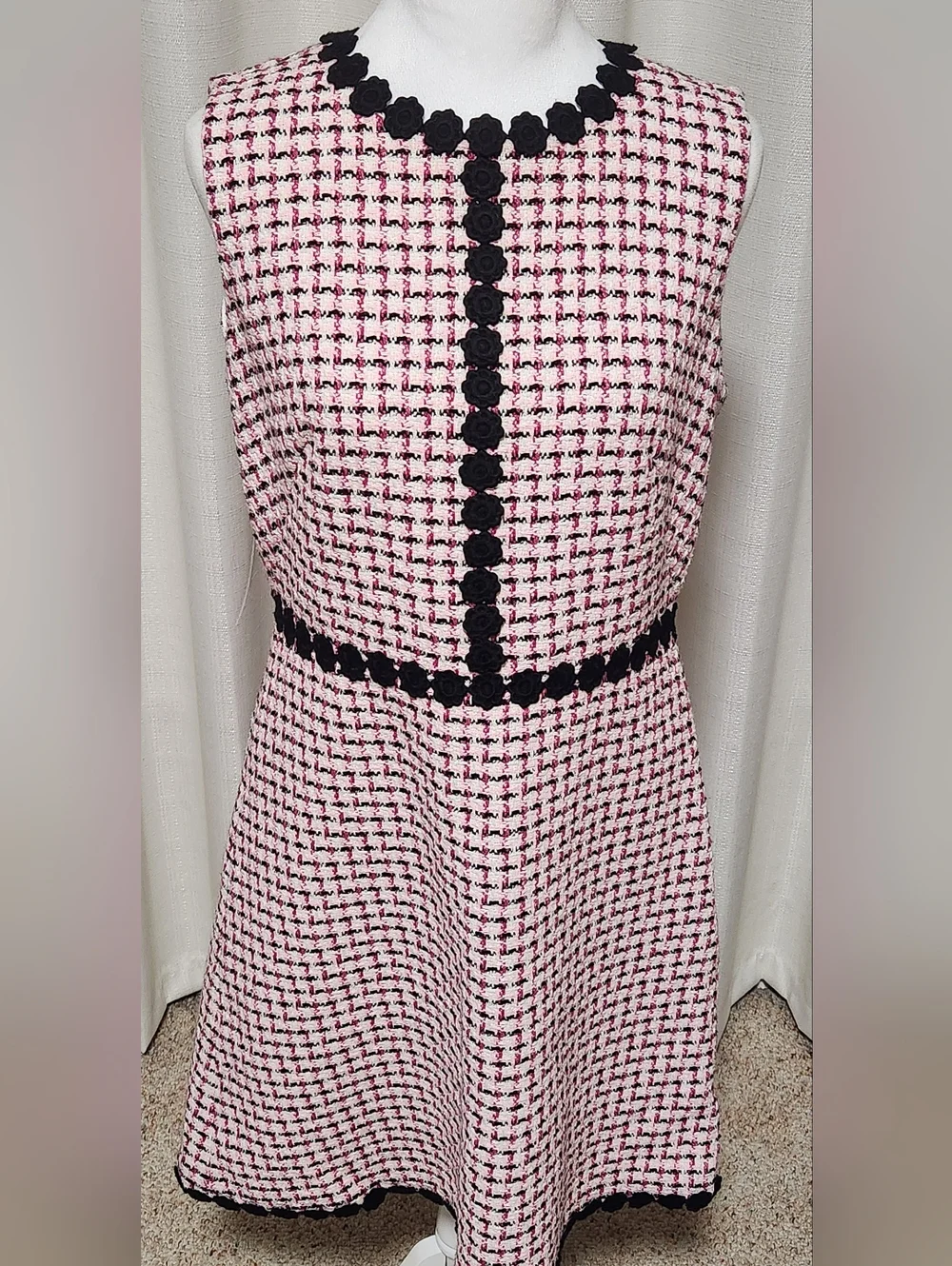 Kate Spade New York Women’s Size 12 Multi Tweed Pink Marbled A Line Dress - Picture 3 of 9